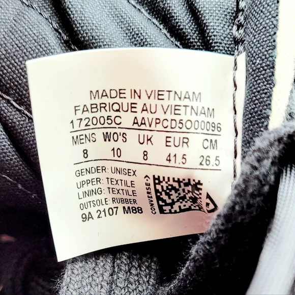 Converse Chuck 70 Varsity Hi Faux Shearling Black Egret Men's 8 - Picture 6 of 6